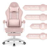 Геймерське крісло Hell's Chair HC-1015 Pink. рожевий велюр - Зображення 7