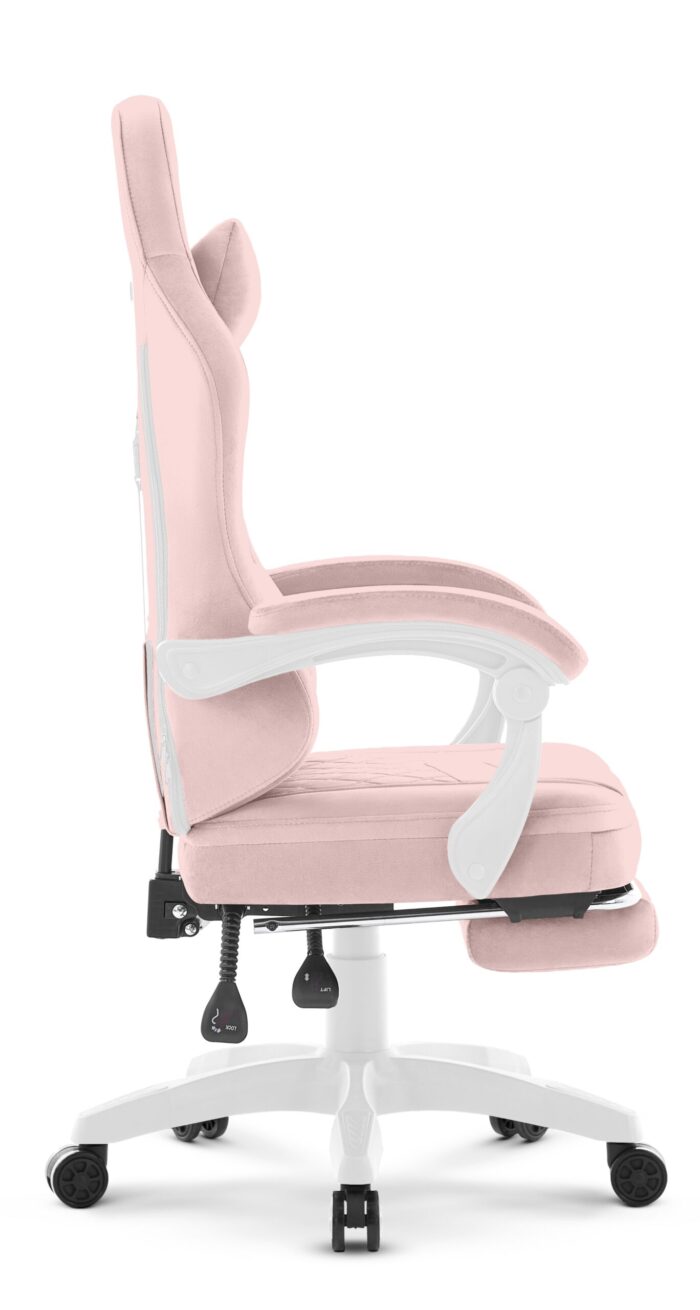 Геймерське крісло Hell's Chair HC-1015 Pink. рожевий велюр - Зображення 3
