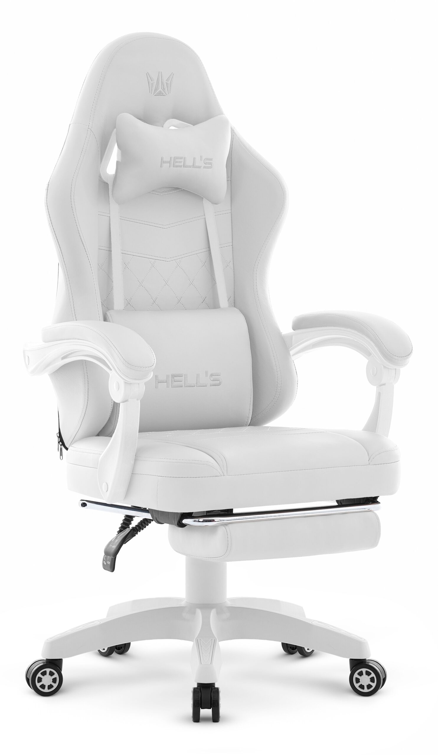 Fotel-gamingowy-Hells-Chair-HC-1015-White-Bialy-Ekoskora Геймерське крісло Hell's Chair HC-1015 White біла екошкіра - Зображення 1