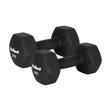 Гантелі HEX неопренові REBEL ACTIVE 2×9 кг RBA-2330-9