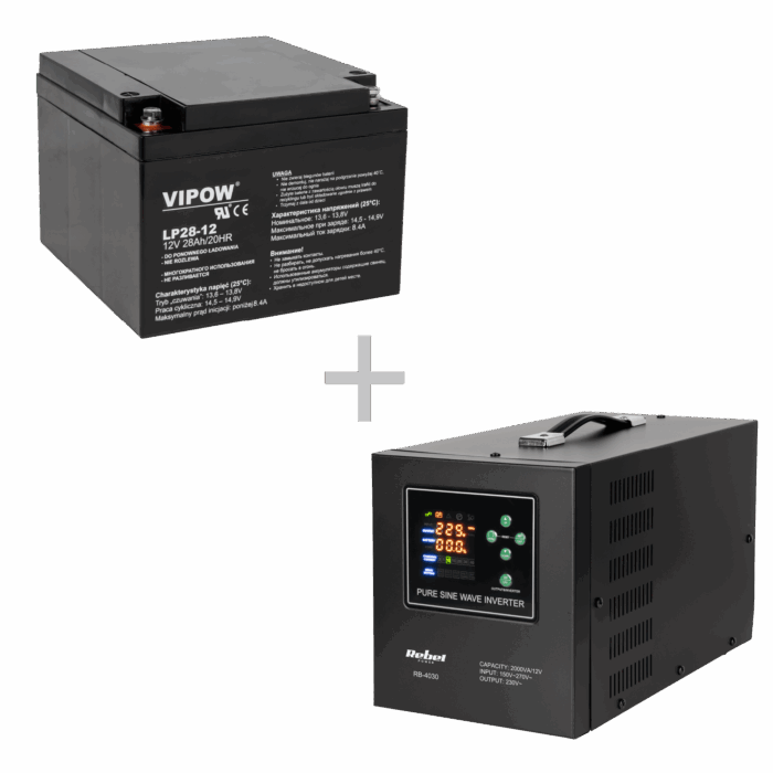 Аварійний блок живлення Rebel RB-4030 12V/230V 1200W - Зображення 8