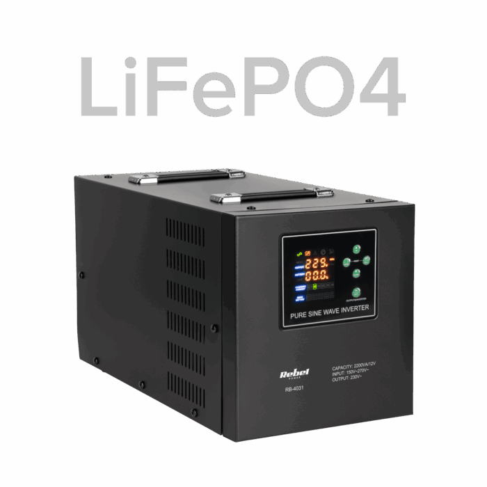 Інвертор-зарядний пристрій Rebel RB-4031 12V/230V 2200VA - Зображення 8