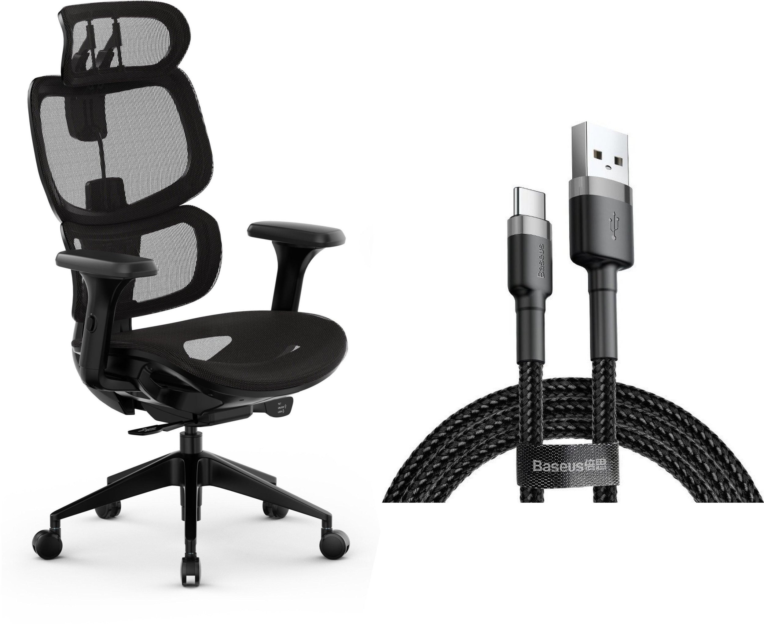 8466369_0_f Офісне крісло SENSE7 Nobu Graphite + USB-кабель Чорний - Зображення 1