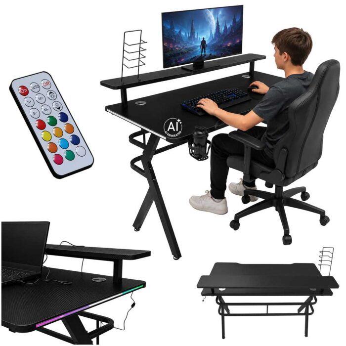 Ігровий стіл IKONKA KX2638 зі світлодіодним RGB підсвічуванням120x60 см - Зображення 10