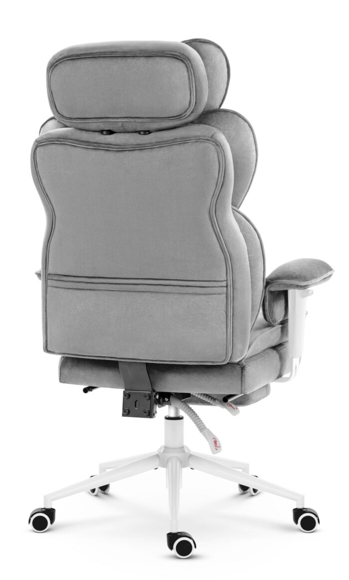 Офісне крісло Hell's Chair HC-1037 Grey White оксамит - Зображення 3