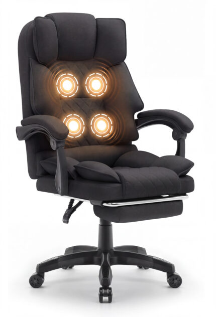 Офісне крісло Hell's Chair HC-1031 Massage Edition Black тканина