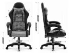 Ігрове крісло Hell's Chair HC-1003 2.0 Black тканина.екошкіра - Зображення 6