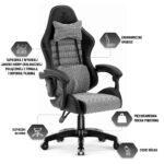 Ігрове крісло Hell's Chair HC-1003 2.0 Black тканина.екошкіра - Зображення 7