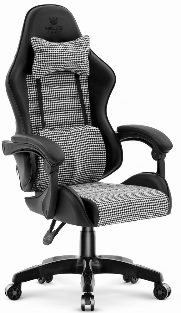 Fotel-gamingowy-Hells-Chair-HC-1003-2.0-Czarny-Black-Pepitka-Tkanina Ігрове крісло Hell's Chair HC-1003 2.0 Black тканина.екошкіра - Зображення 1