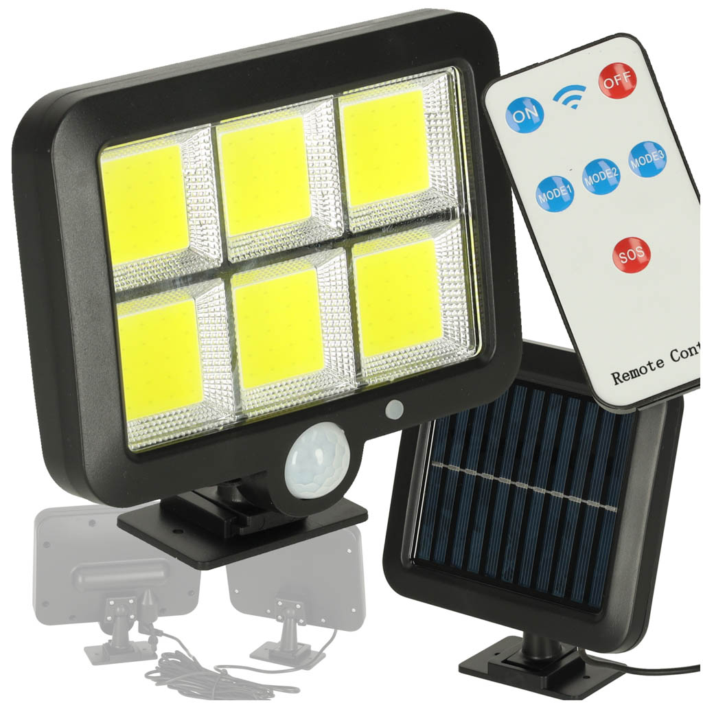 Lampa-solarna-czujnik-ruchu-i-zmierzchu-120-LED-171675 Сонячна лампа з датчиком руху IKONKA KX3096 120 світлодіодів - Зображення 1