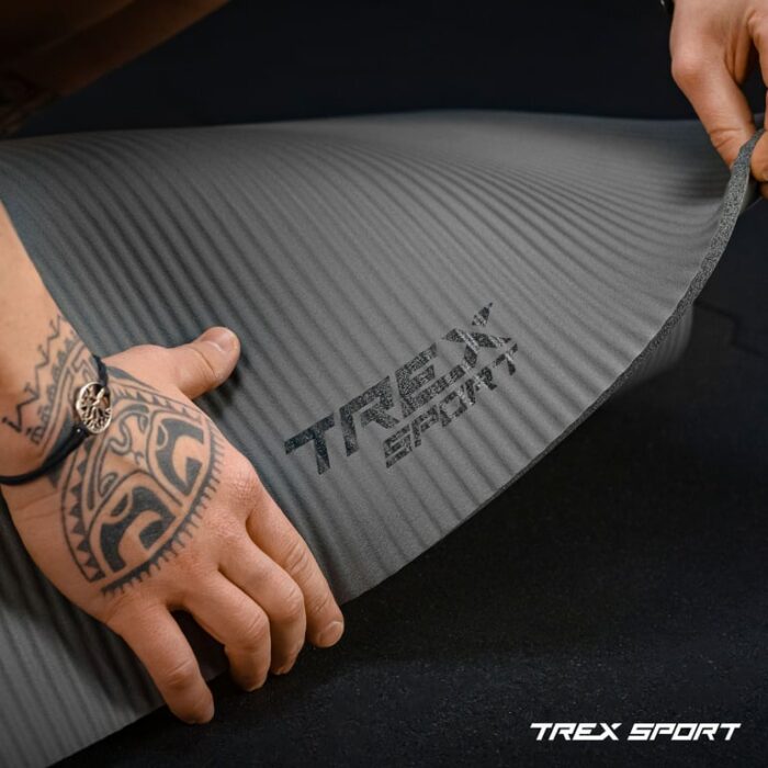 Килимок для фітнесу TREX SPORT NBR 1 см 180x60 см сірий - Зображення 3