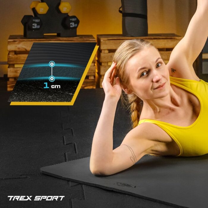 Килимок для фітнесу TREX SPORT NBR 1 см 190x80 см чорний - Зображення 5