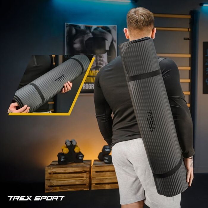 Килимок для фітнесу TREX SPORT NBR 1 см 190x80 см чорний - Зображення 4