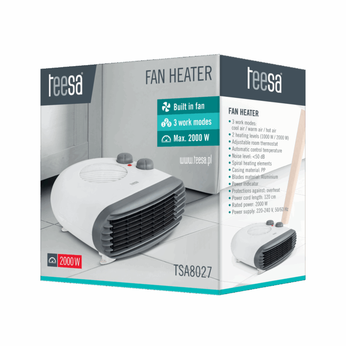 Тепловентилятор Teesa TSA8027 1000/2000 Вт - Зображення 3