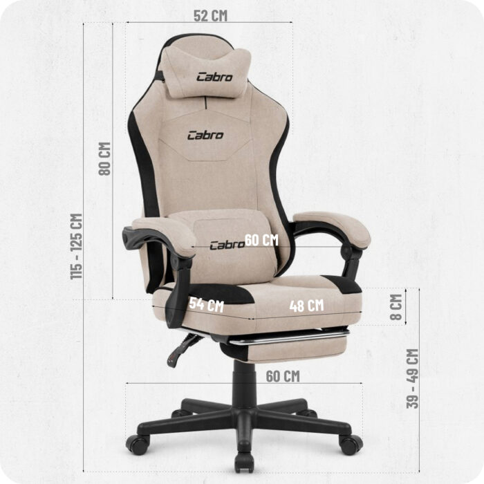 Геймерське крісло Cabro C510 Beige замша - Зображення 4