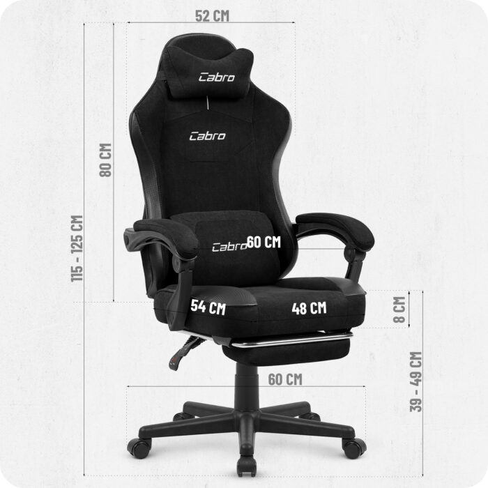 Геймерське крісло Cabro C510 Black замша - Зображення 4