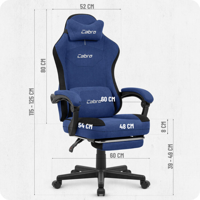 Ігрове крісло Cabro C510 Dark blue замша - Зображення 4