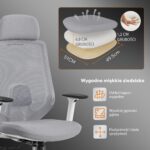 Офісне крісло для персоналу Sense7 Nakai White/Gray - Зображення 4