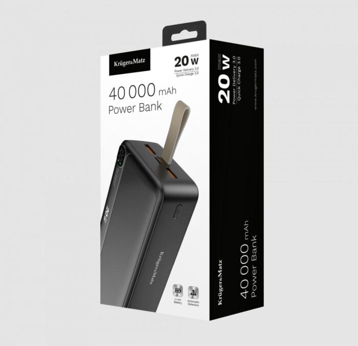 Повербанк Kruger&Matz Li-pol QC/PD 22.5 W 40К mAh Black KM0908 - Зображення 4