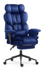 Офісне крісло Hell's Chair HC-1037 Dark blue оксамит