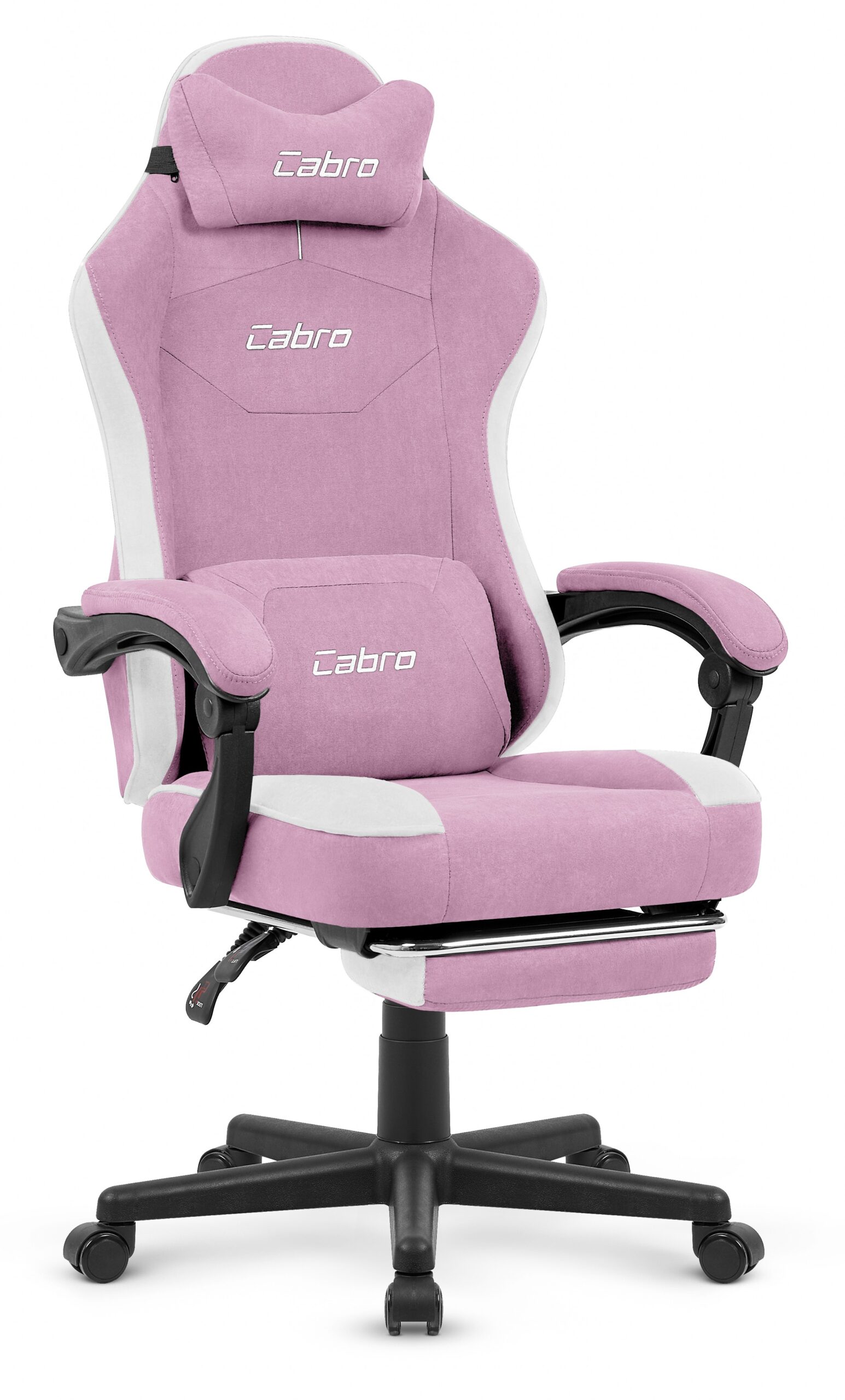 Fotel-gamingowy-Cabro-C510-Rozowy-Tkanina-Zamszowa Геймерське крісло Cabro C510 Pink замша - Зображення 1