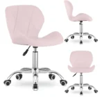 Оксамитове обертове крісло Ekspand SKY74-1A Pink