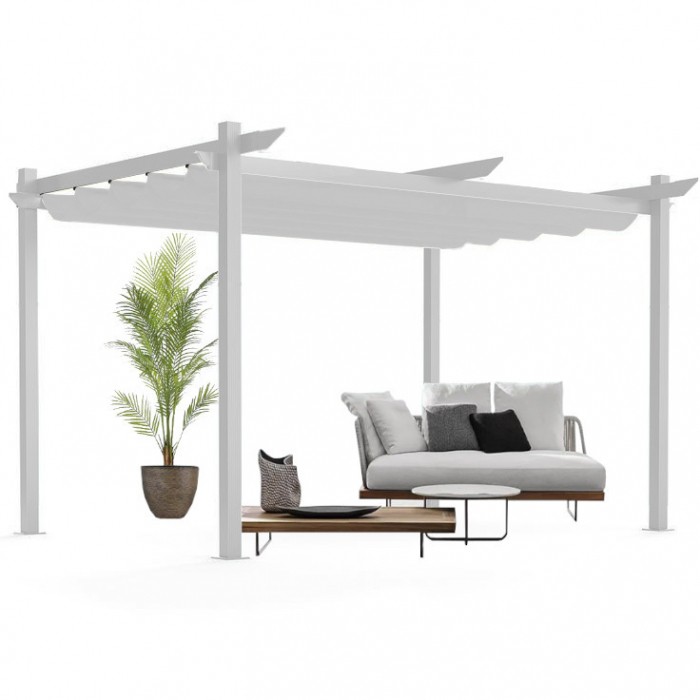 pergola-3x4-rama-biala-poszycie-biale-d389d6b94c954d55969bf5105285723b-76314bd6 Садова альтанка Пергола Ekspand PER-3X4-White - Зображення 1